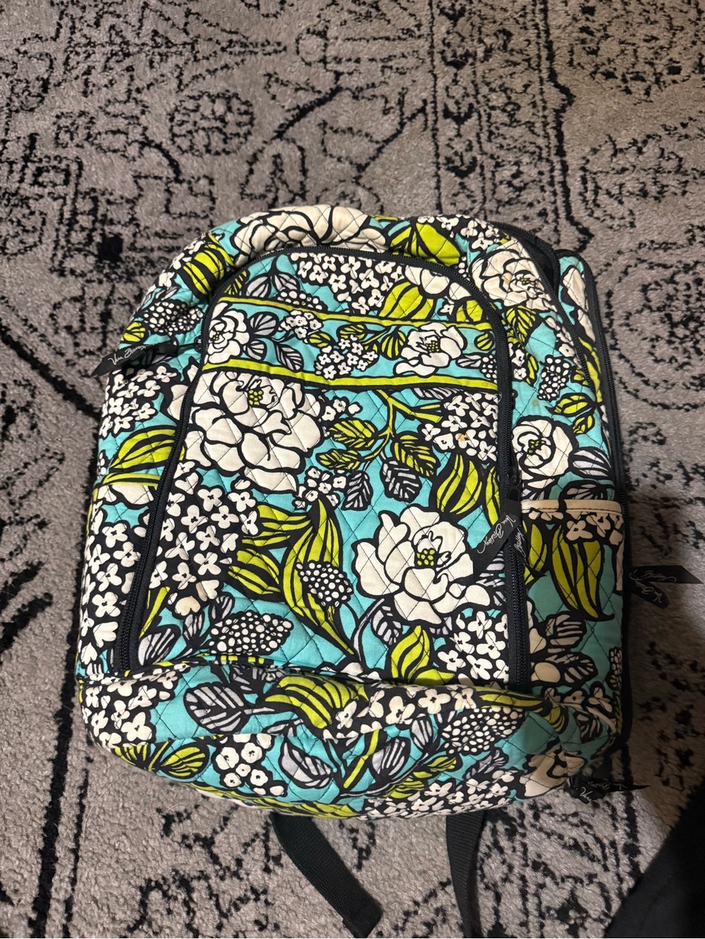 Vera Bradley Go Wild Floral Quilted Backpack Retired Print  used a few times